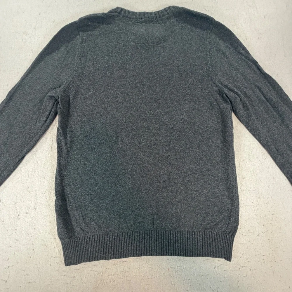 Abercrombie & Fitch Muscle Fit Crewneck Sweater Gray Moose Logo Mens M